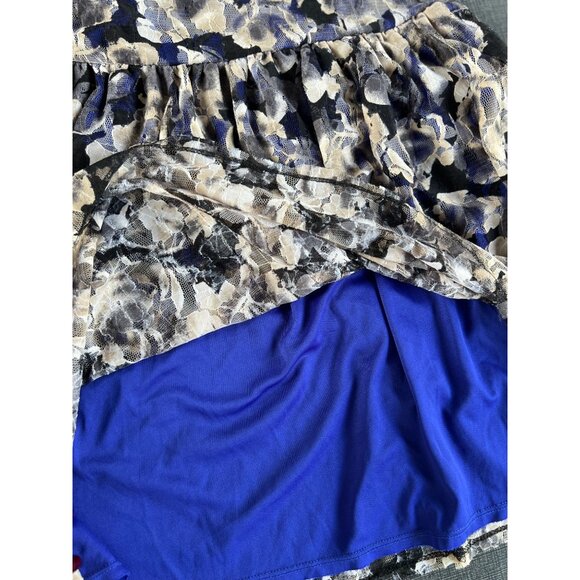 Anthropologie Pins And Needles Womens L Dress Black Blue Lace Sleeveless Mini - Picture 9 of 14